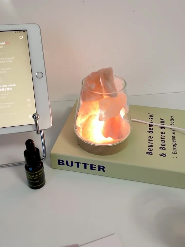 Himalayan Salt Lamp - Crystal Night Light & Essential Oil Diffuser