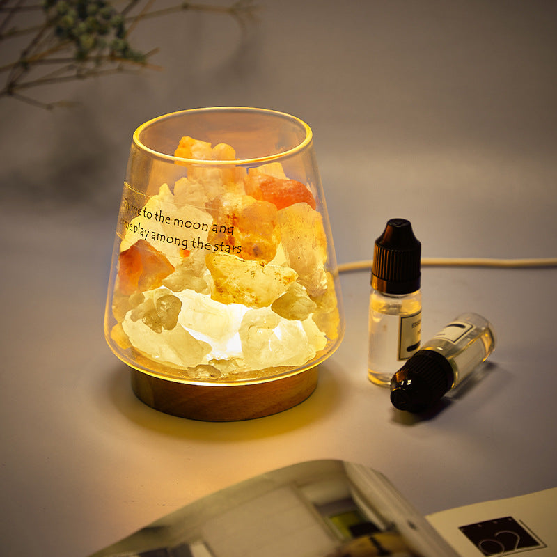 Himalayan Salt Lamp - Crystal Night Light & Essential Oil Diffuser