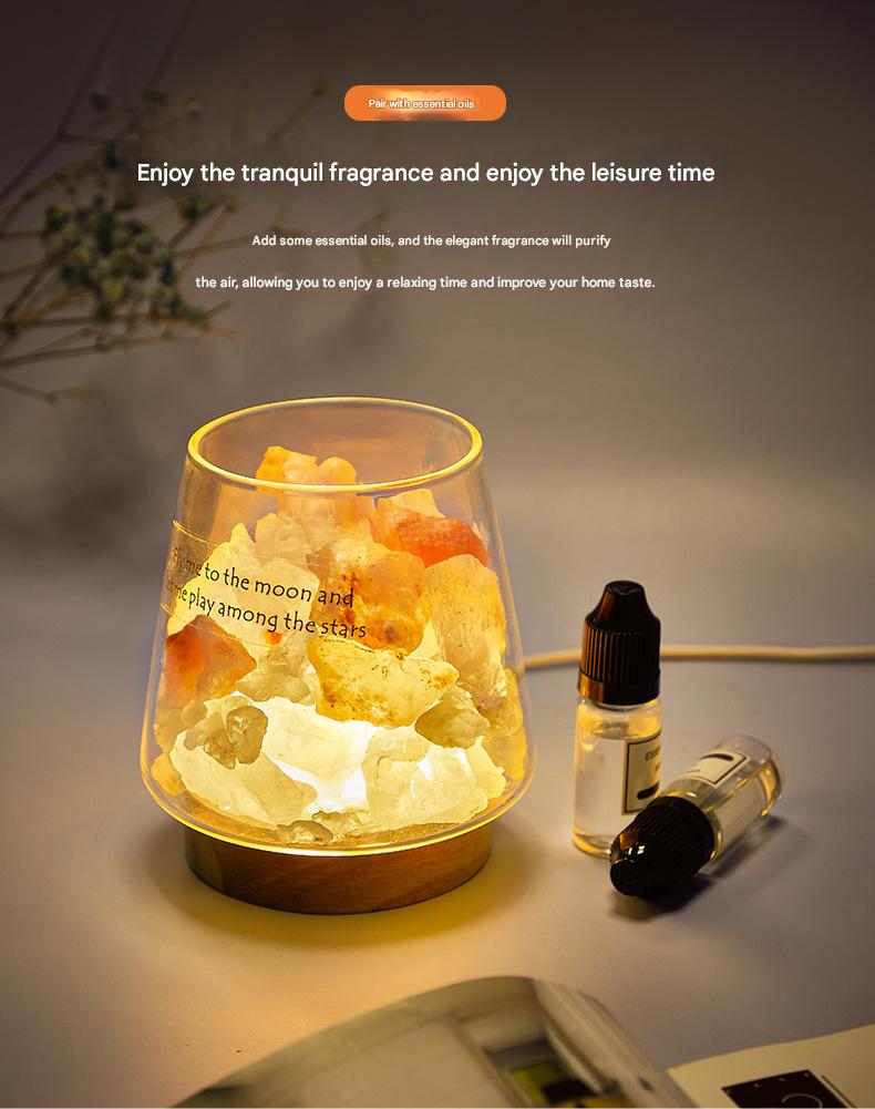 Himalayan Salt Lamp - Crystal Night Light & Essential Oil Diffuser