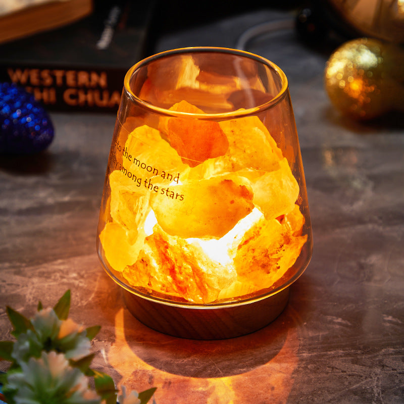Himalayan Salt Lamp - Crystal Night Light & Essential Oil Diffuser