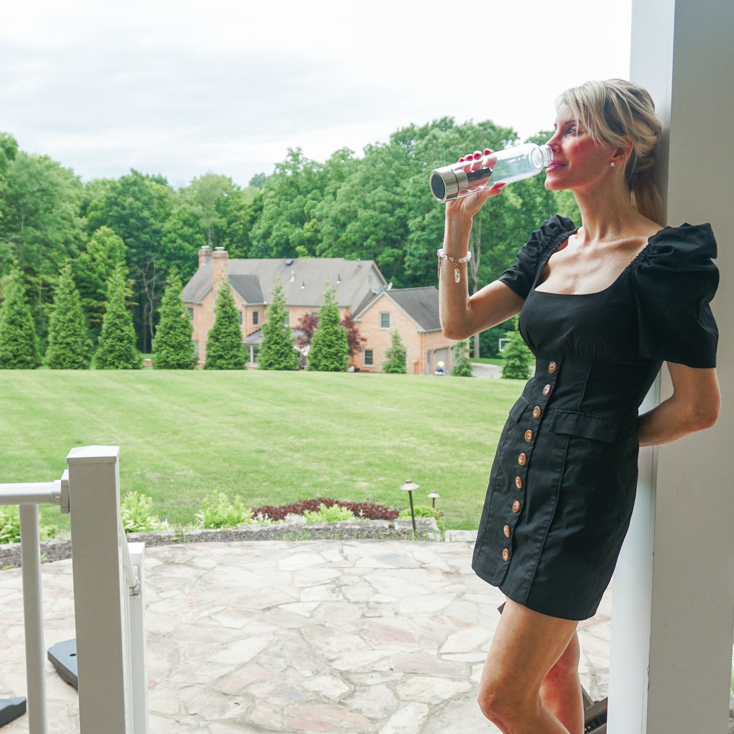 Crystal Water Bottle - Black Obsidian
