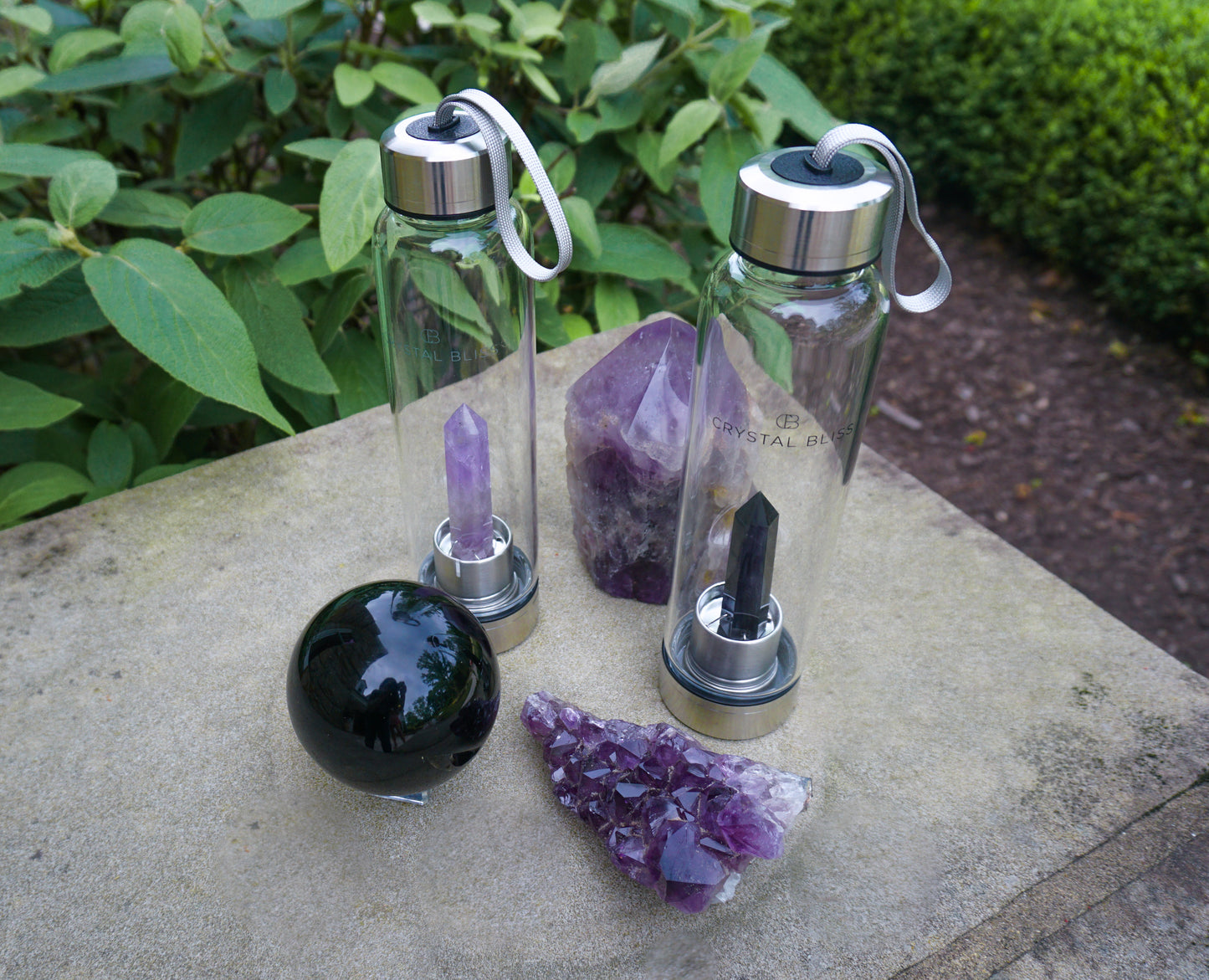 Crystal Water Bottle - Black Obsidian