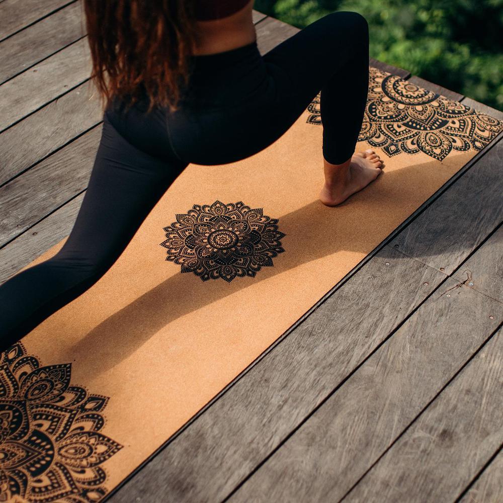 Cork Yoga Mat - Mandala Black