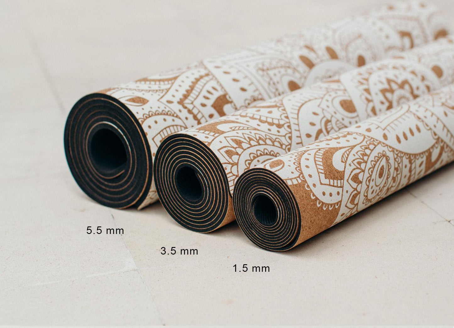 Cork Yoga Mat - Mandala Black