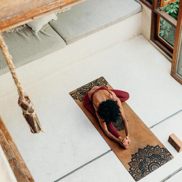 Cork Yoga Mat - Mandala Black