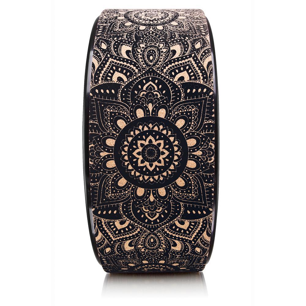Cork Yoga Wheel - Mandala Black