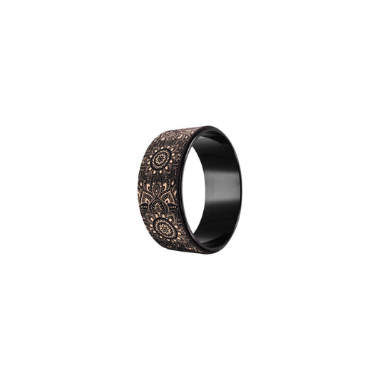 Cork Yoga Wheel - Mandala Black