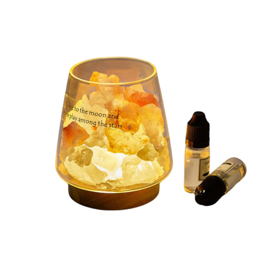 Himalayan Salt Lamp - Crystal Night Light & Essential Oil Diffuser